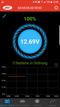 Bluetooth Batterie Überwachung per Smartphone