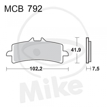 TRW brake pads in SRT mixture for Aprilia RSV4 and Tuono v4 with monoblock calipers