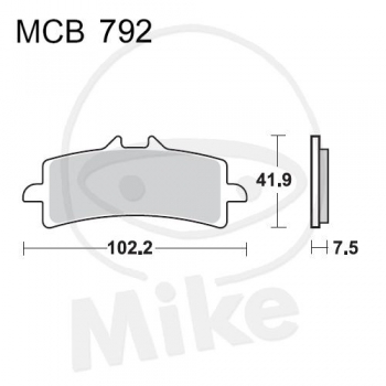 TRW brake pads in SRT mixture for Aprilia RSV4 and Tuono v4 with monoblock calipers