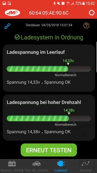 Bluetooth Batterie Überwachung per Smartphone